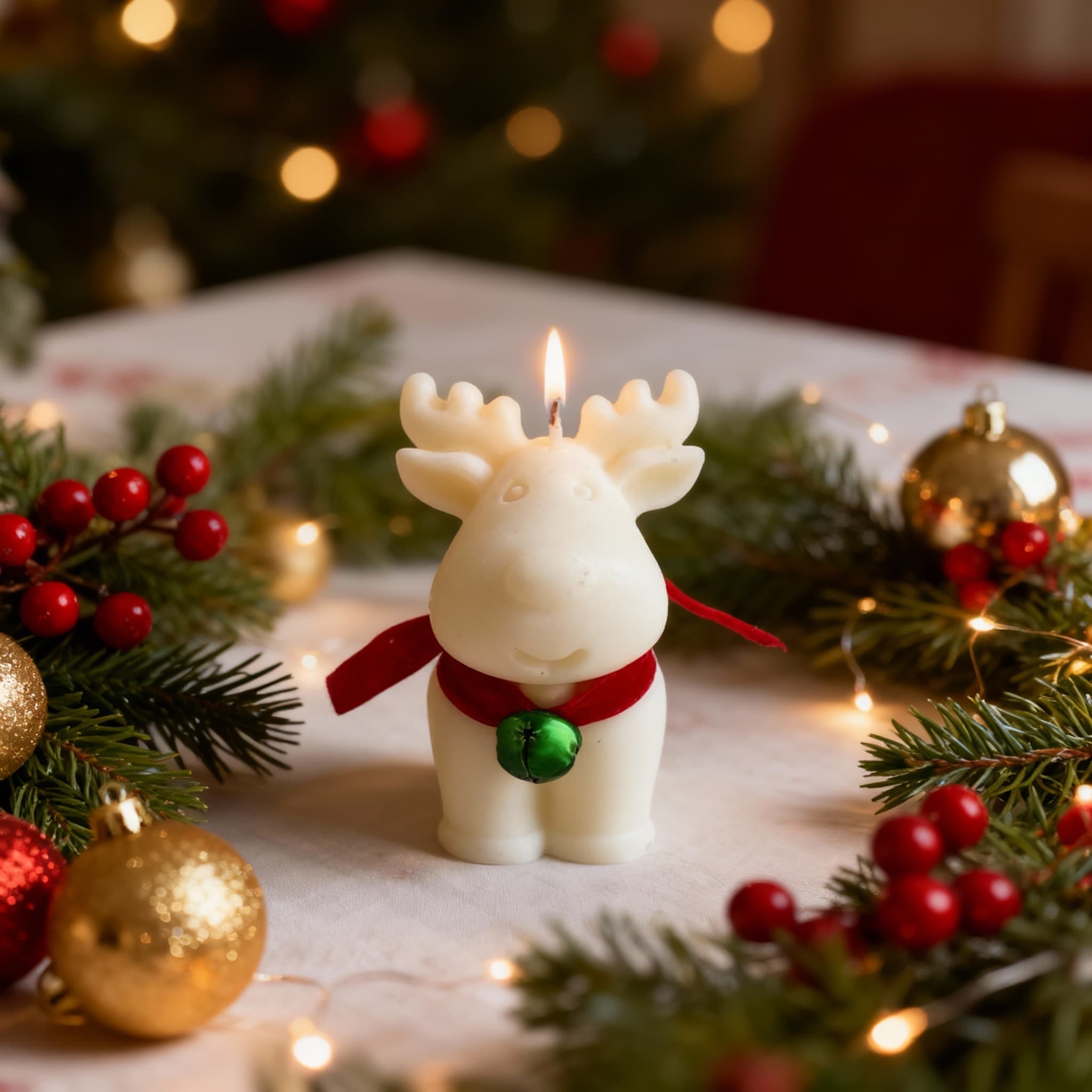RENO DE NAVIDAD Vela decorativa en forma de Reno