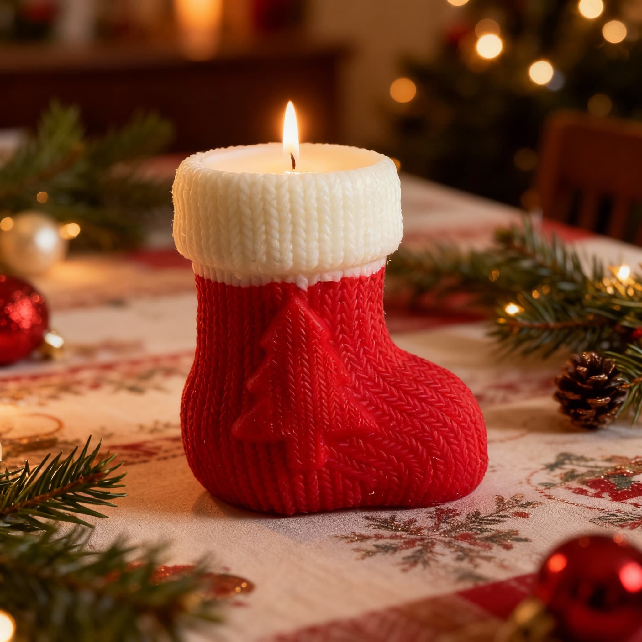 BOTA DE NAVIDAD Vela decorativa con forma de bota de Navidad.